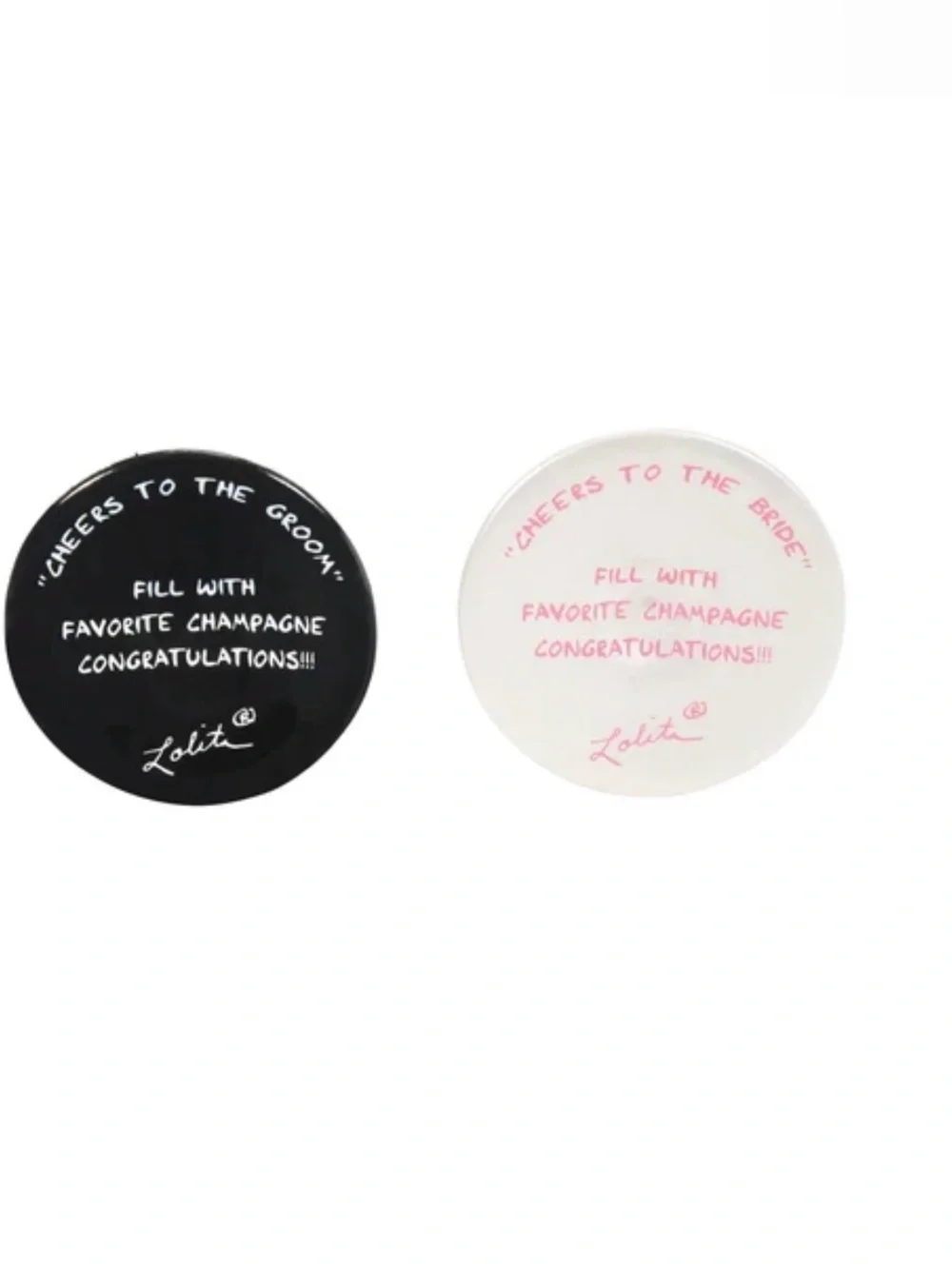 Lolita® “Love My Wine” Bride & Groom Hand-Painted Wine Glass Set